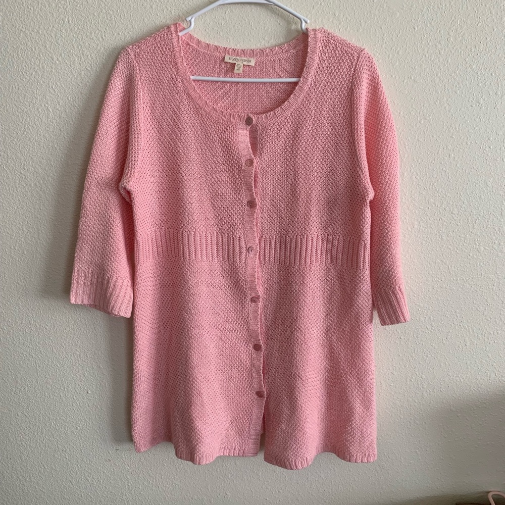 Eileen Fisher Open Knit Hemp Cardigan